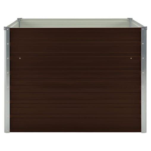 NNEVL Raised Garden Bed Brown 100x100x77 cm Galvanised Steel