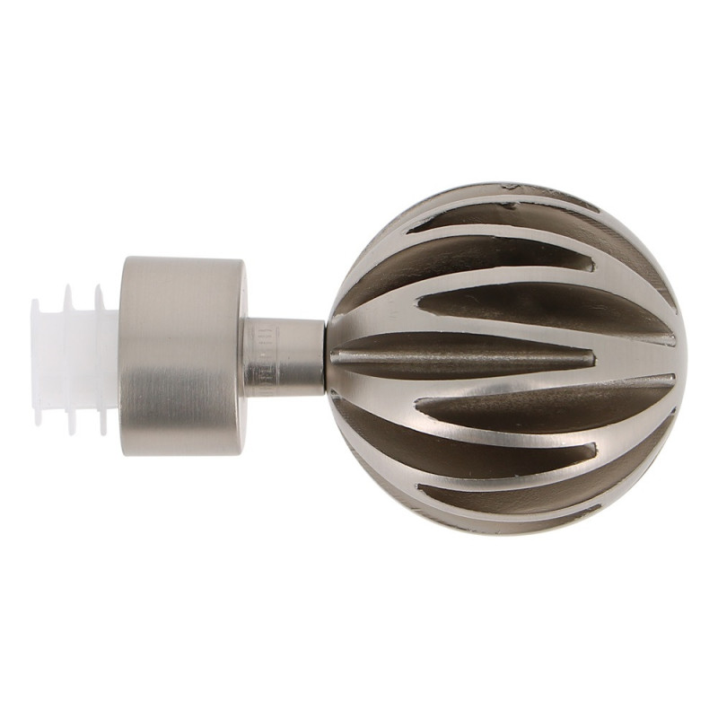Embout de fermeture pour tringle en métal Easy Fix Boule Design chrome mat Ø 20 mm 2 pièces MOBOIS