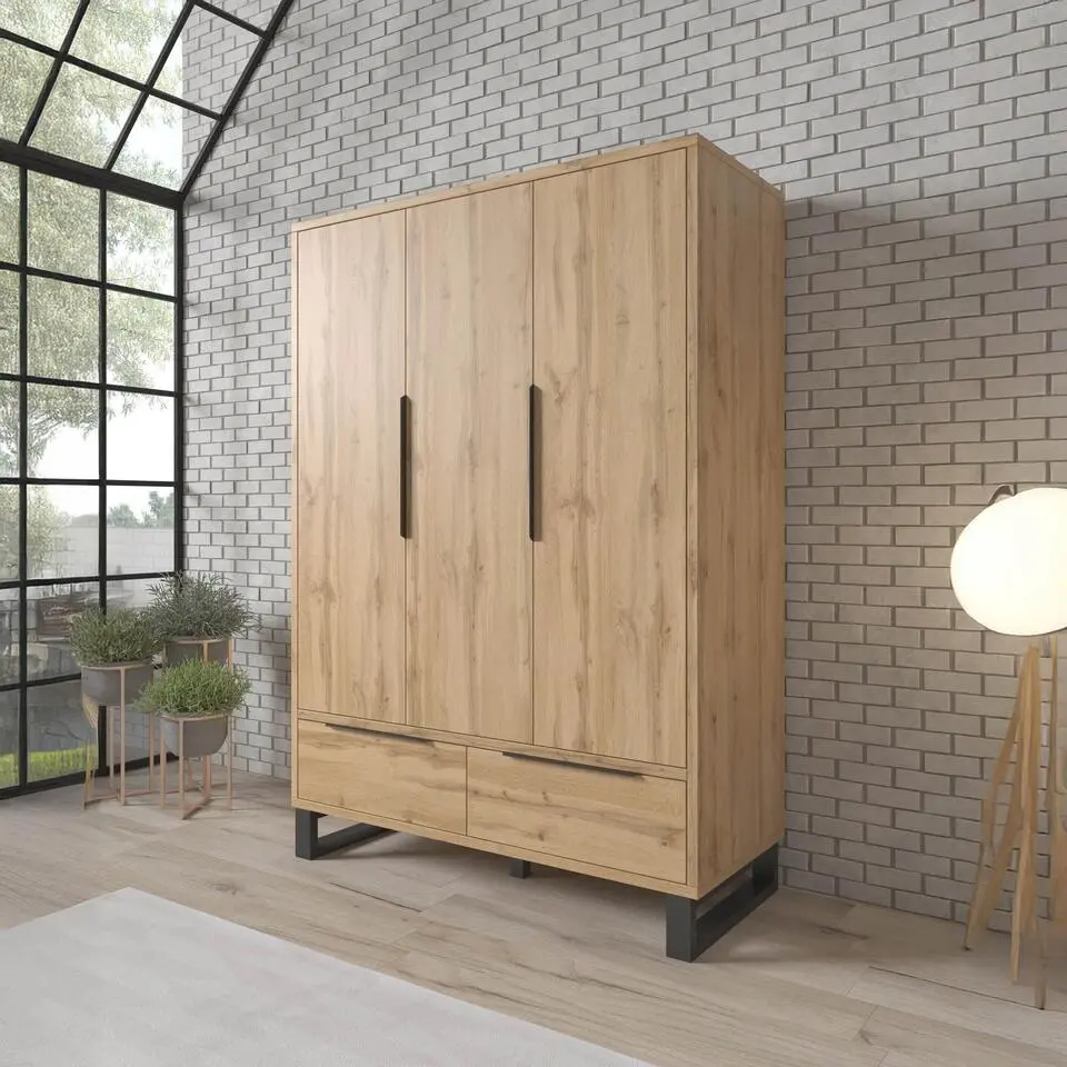 Meubella - Kledingkast Harlow - Eiken - 145 cm