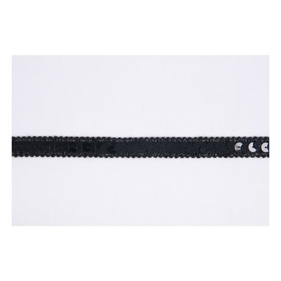 Black Metallic-Edged Sequin Trim by the Metre
