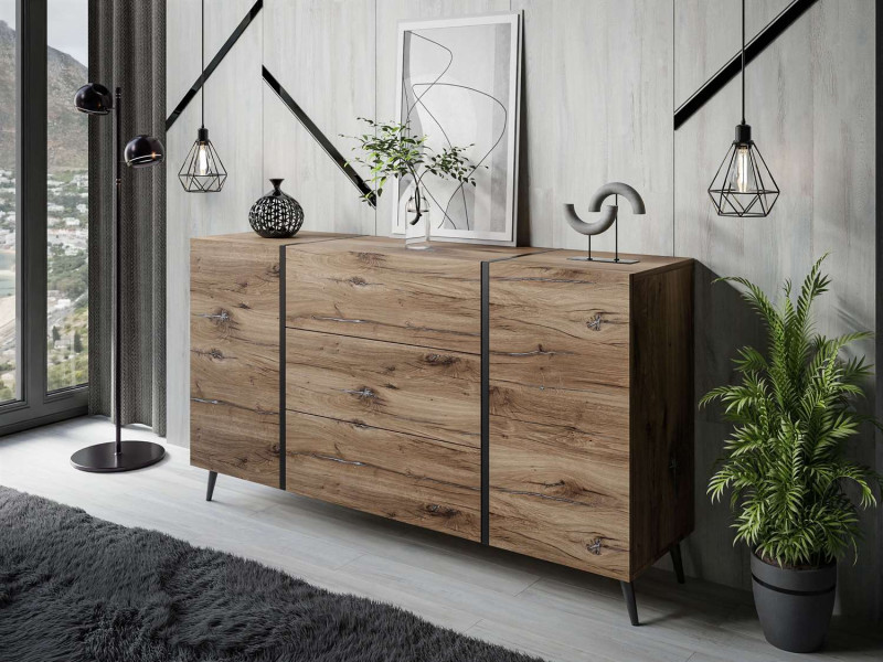 Komoda z szufladami ONYX LOFT na nóżkach PUSH