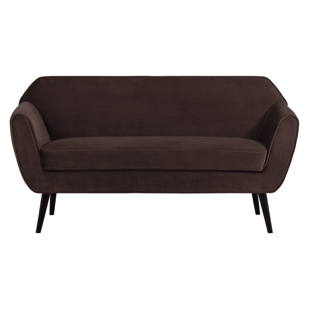 WOOOD bank 150 cm Rocco - Velvet - Donkerbruin - 75x150x82