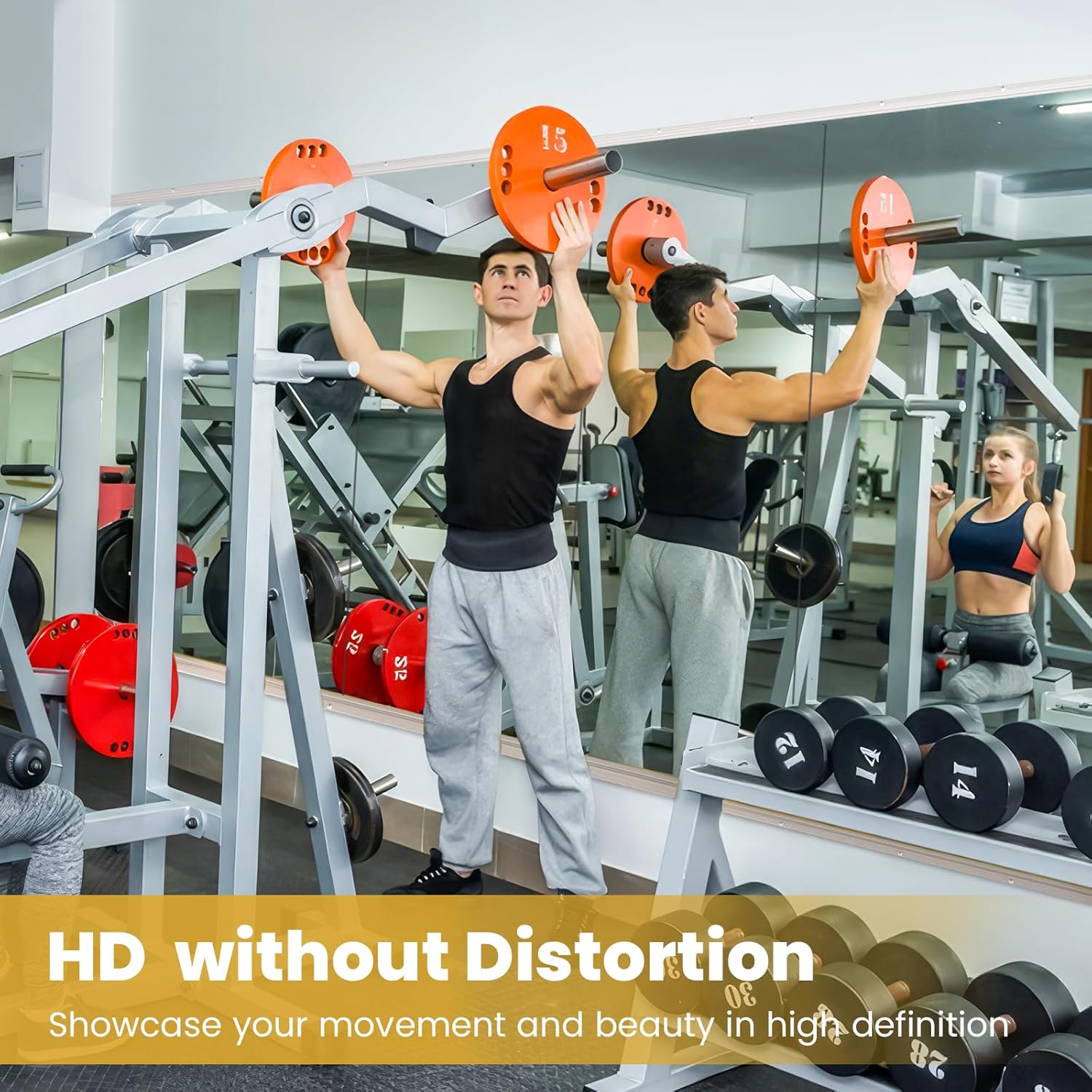 Frameless Tempered Glass Gym Mirror - 63x24 2Pack Full Body Yoga Mirror for Wall Mounting Suitable for Gym, Yoga, Studio, Bedroom & Dancing Studio