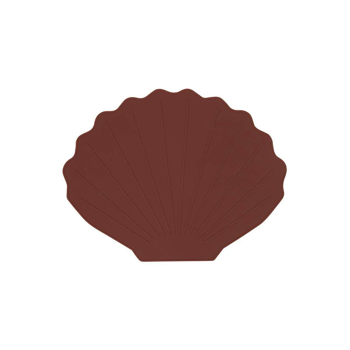 SCALLOP - Dessous de table marron en silicone H0,2x43,5x34cm