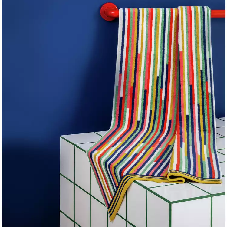 Habitat 60 Klee Stripe Bath Towel by Margo Selby - Multi