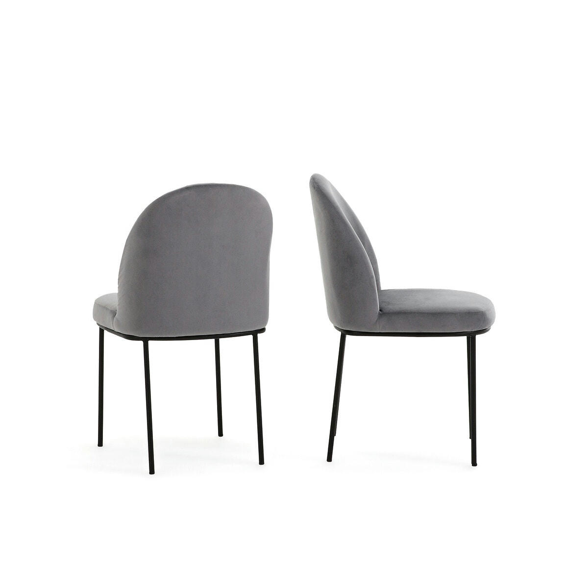 Lot de 2 chaises rembourrées en velours, Topim