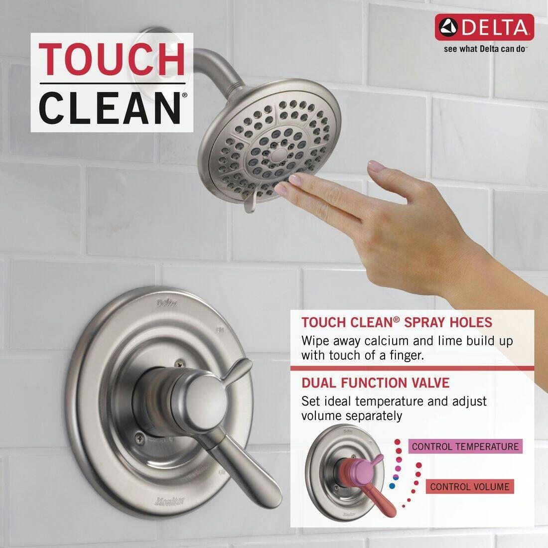 Delta Monitor 17 Series Shower Trim, Stainless Steel