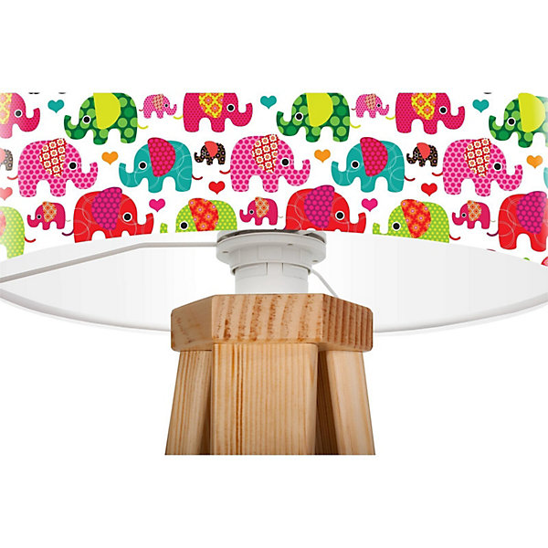 Lampe de chevet kids foto-038 30 x 30 x 45 cm Bois clair, blanc