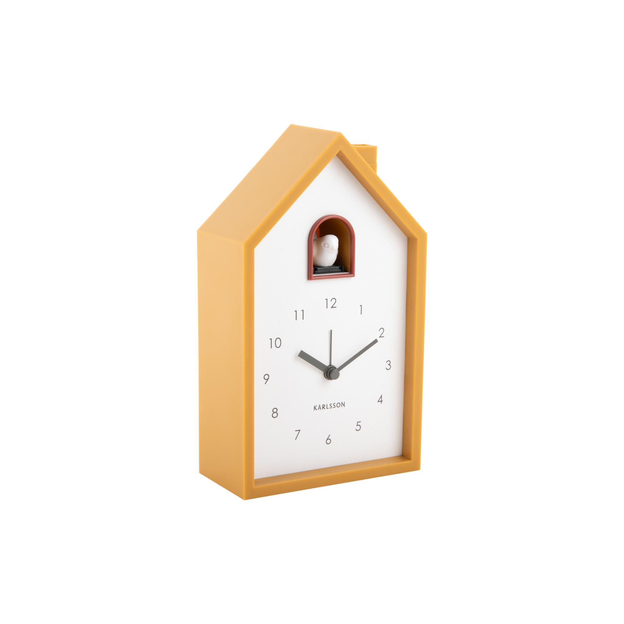 Karlsson wekker Modern Cuckoo - geel - 12x6x20cm