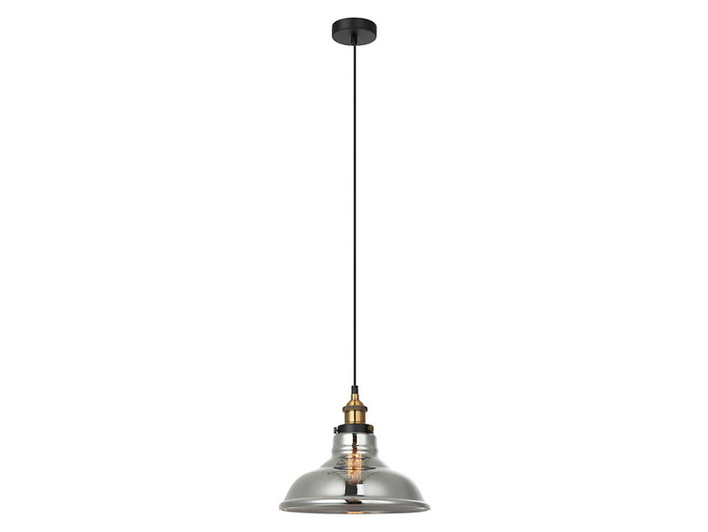Lampa wisząca Hubert szklana srebrna