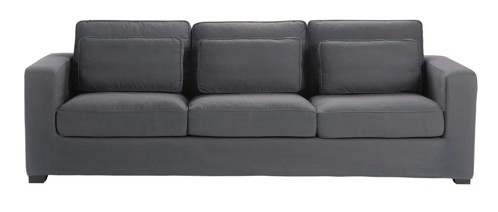 Milano - Canapé 3/4 places en toile gris ardoise