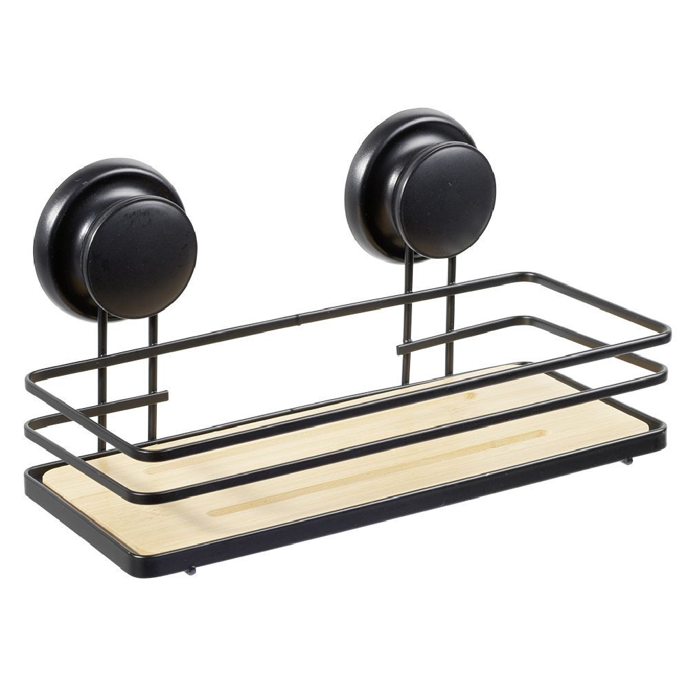 Serviteur de douche métal noir bambou