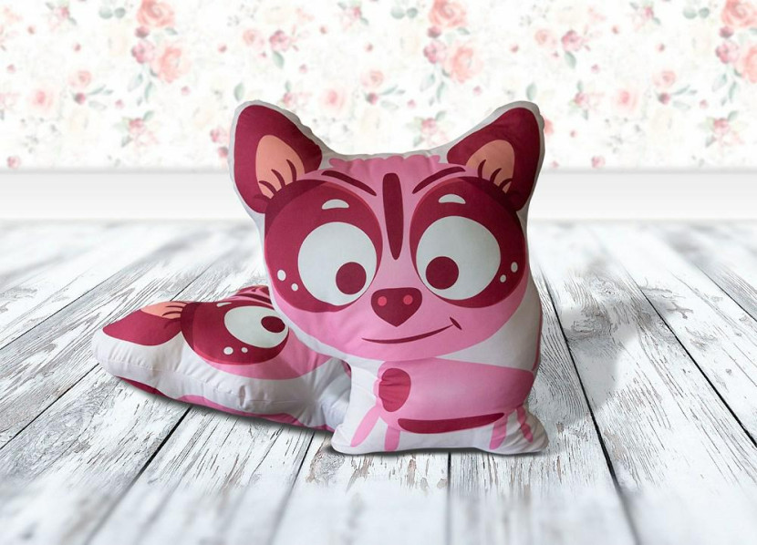 Poduszka przytulanka 40x40 D-100 Piesek pies różowy dog kształtka