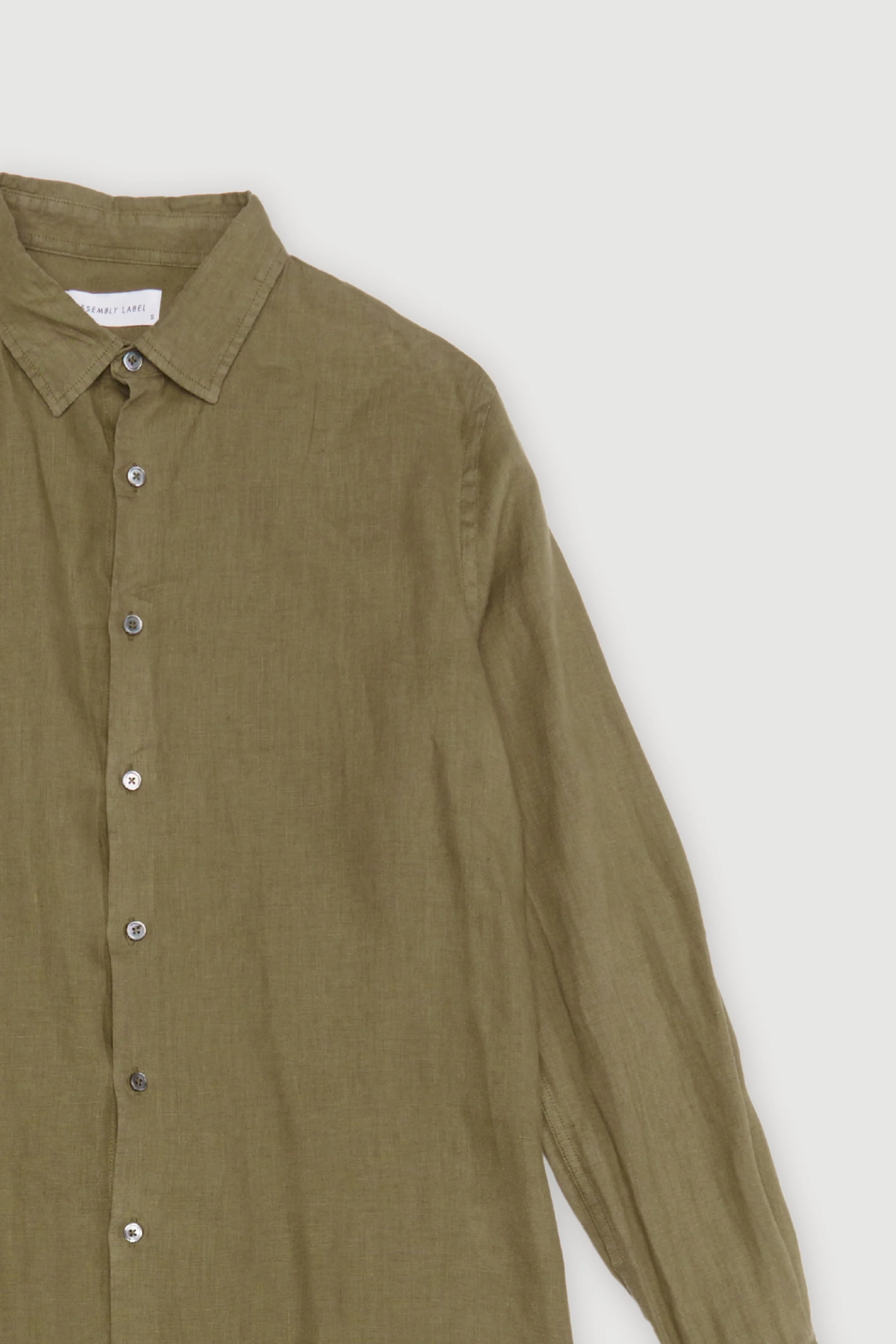 Re-Worn Mens Linen Textured Long Sleeve Shirt