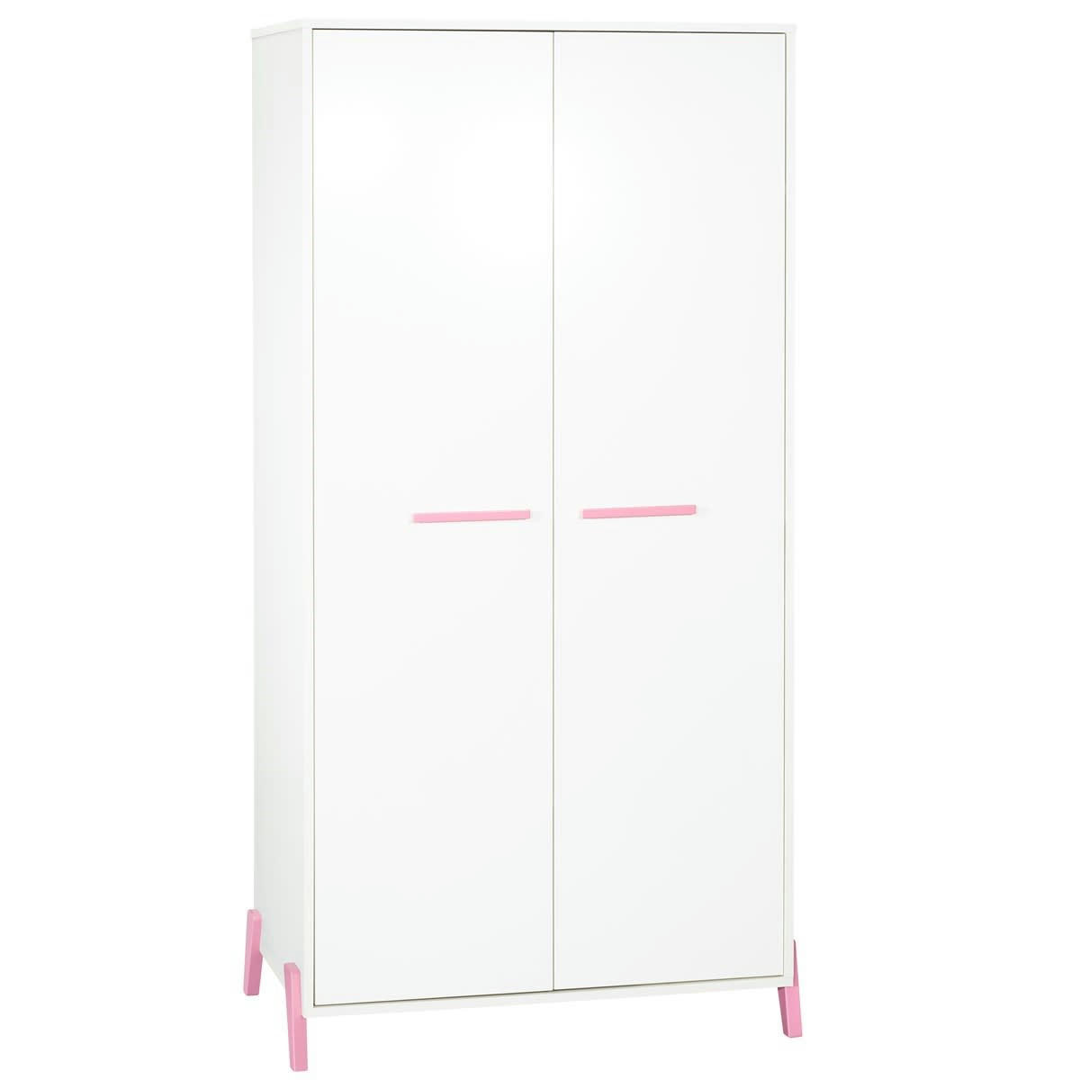 JOY - Armoire bébé 2 portes sur pieds en bois blanc