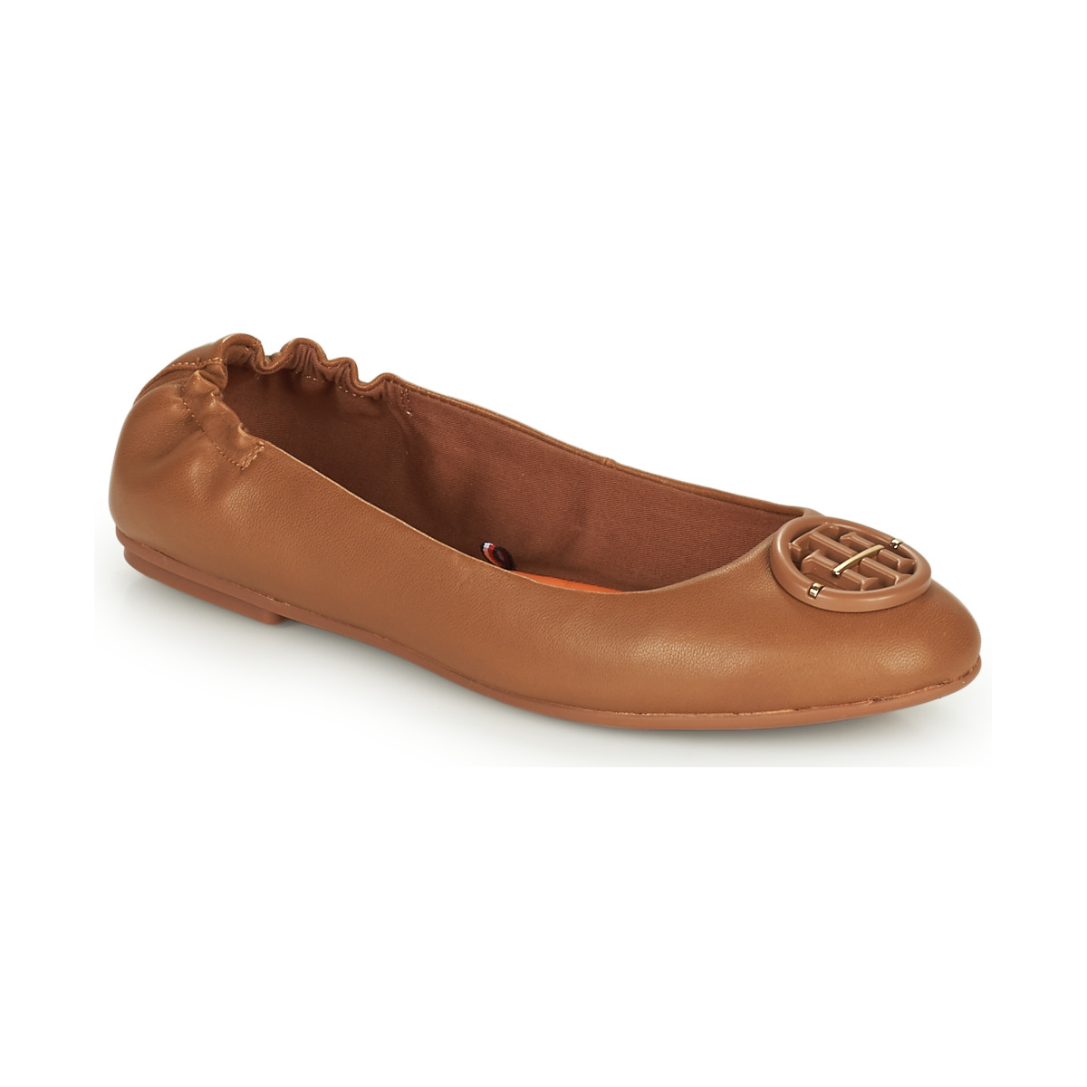 Tommy Hilfiger - TH HARDWARE LEATHER BALLERINA - Brown
