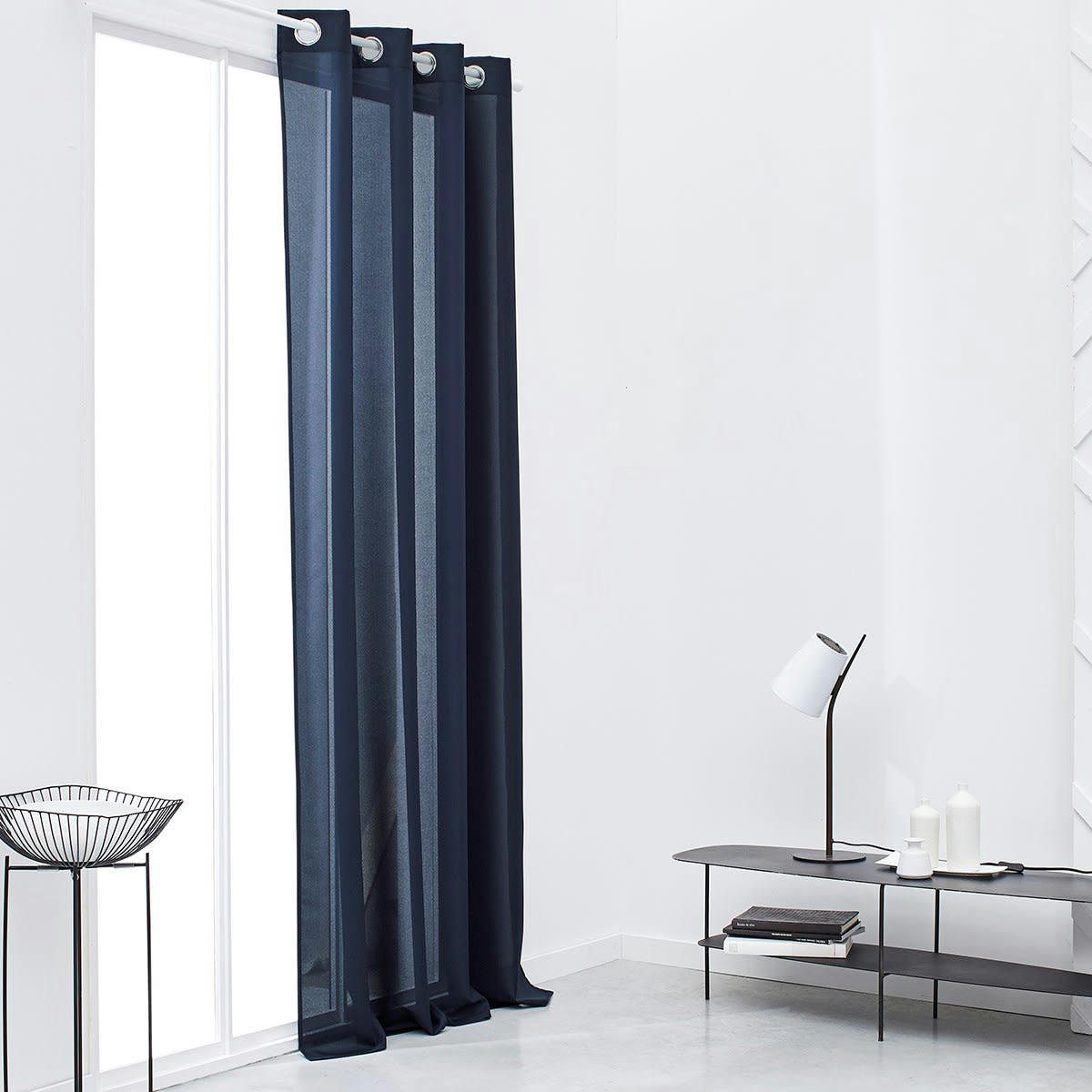 CORTINA MEVAK - Rideau en Polyester Bleu marine 140x240 cm