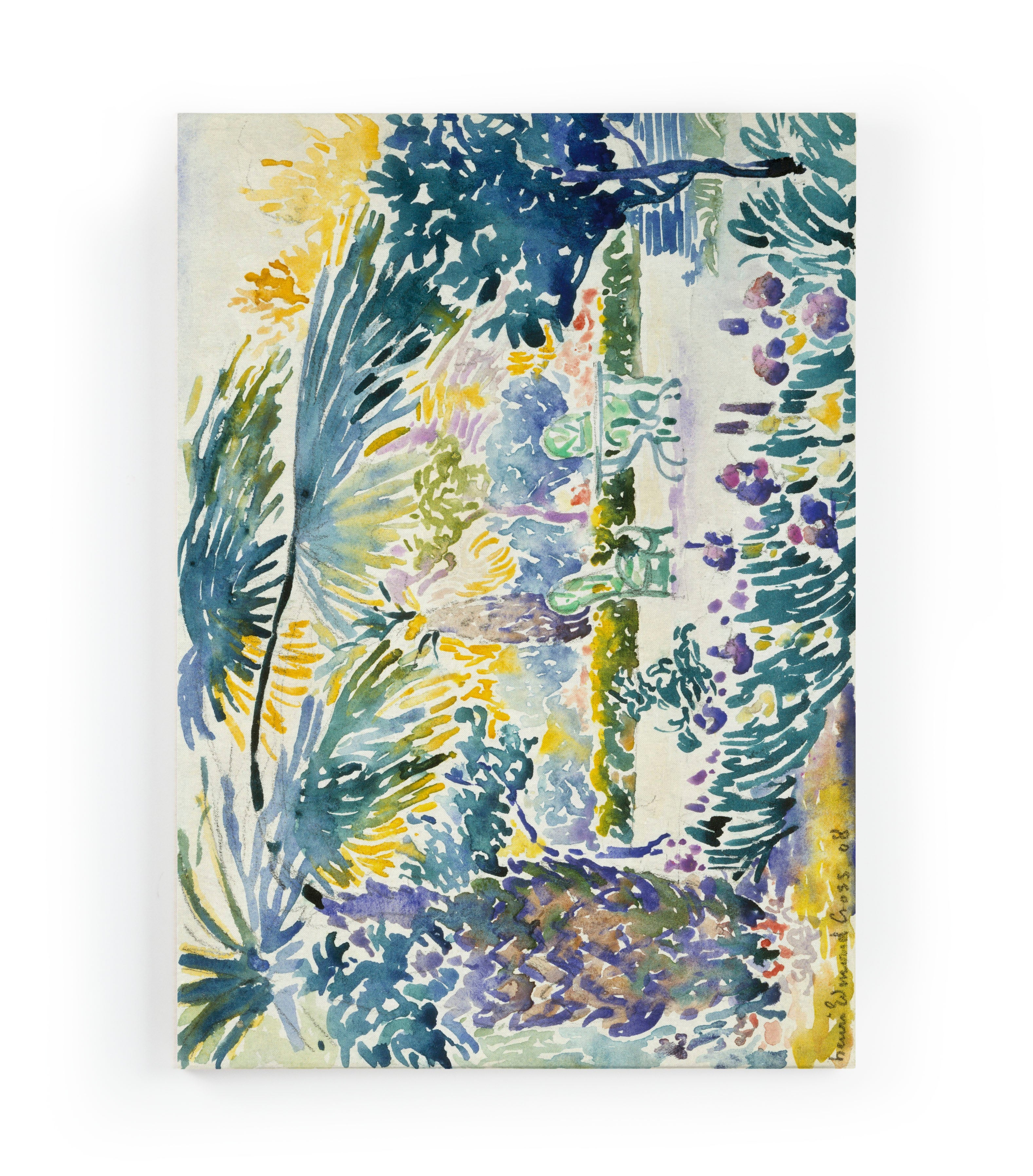 Canvas 60x40 Afdruk Schilders Tuin