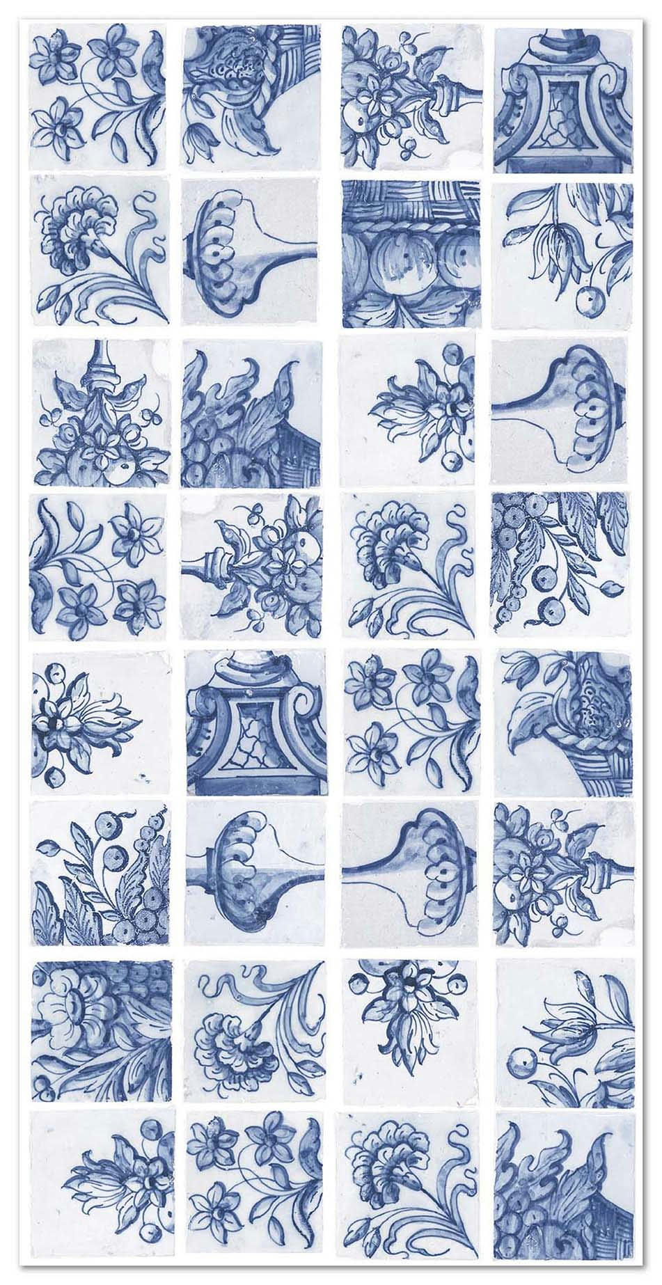 ALFOMBRAS AZULEJOS - Tapis vinyle carreaux ciments séville bleu 120x160cm