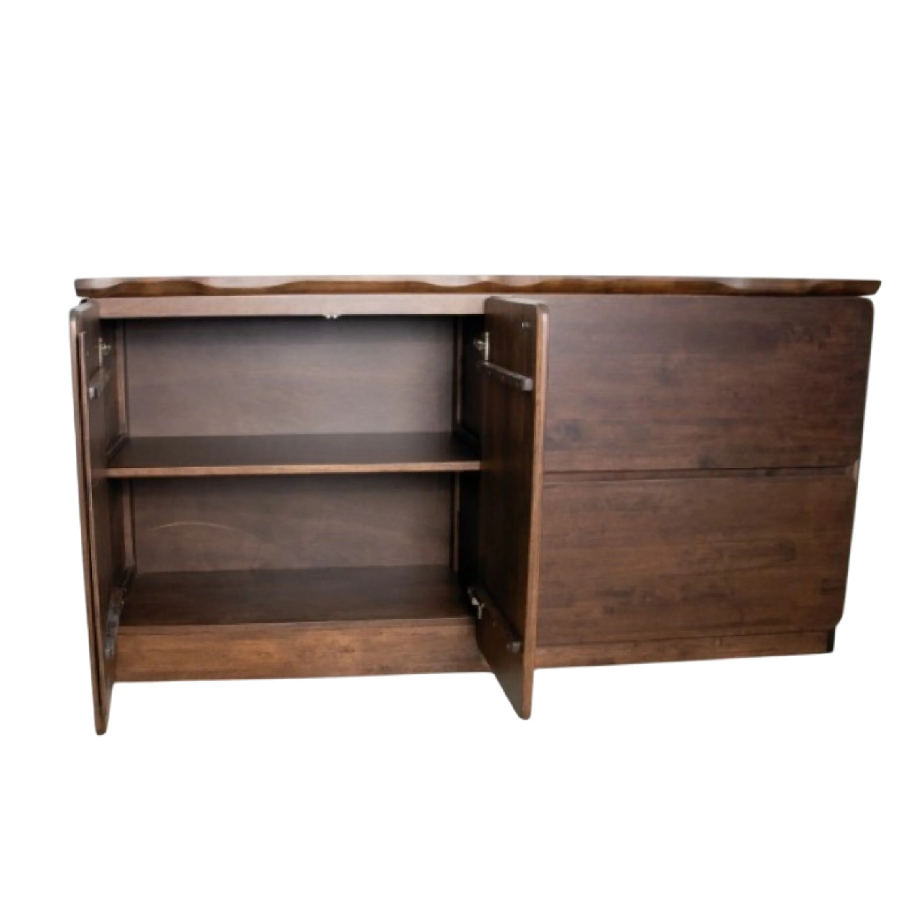 Vyva Sideboard Buffet Console, Walnut Brown Rubberwood, 71 Inch