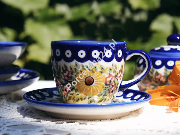 Filiżanka ze spodkiem 0,22 L / 14 cm Bolesławiec - Rajska Łąka