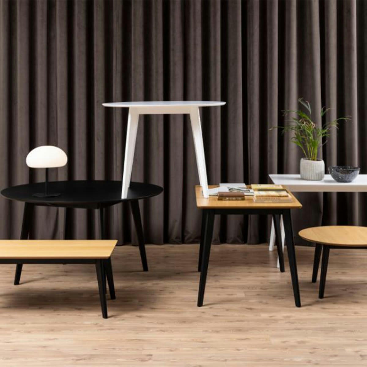 ROXY - Table à manger 120cm en bois naturel et noir