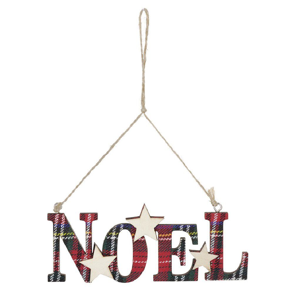 Mot No&euml;l à suspendre en bois décoration vintage