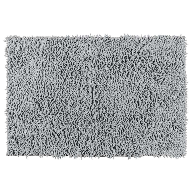 Tapis de salle de bain Chenille gris clair 80 x 50 cm WENKO