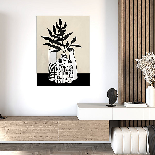 Affiche vases noir sur fond beige l.60 x l.80 cm Dada Art