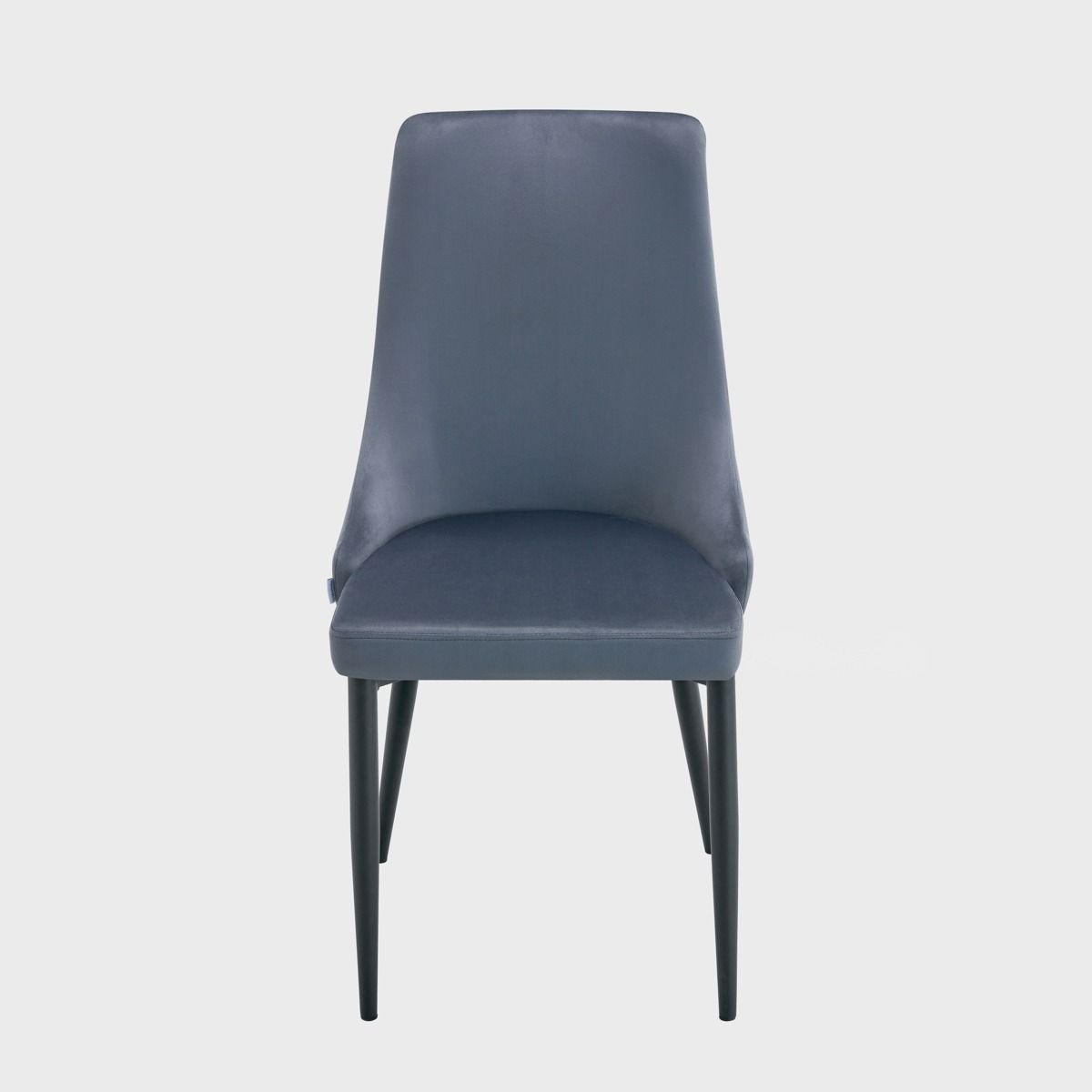 Krzesło LOGAN welurowe ciemnoszare z czarnymi nogami 47x59x93 cm