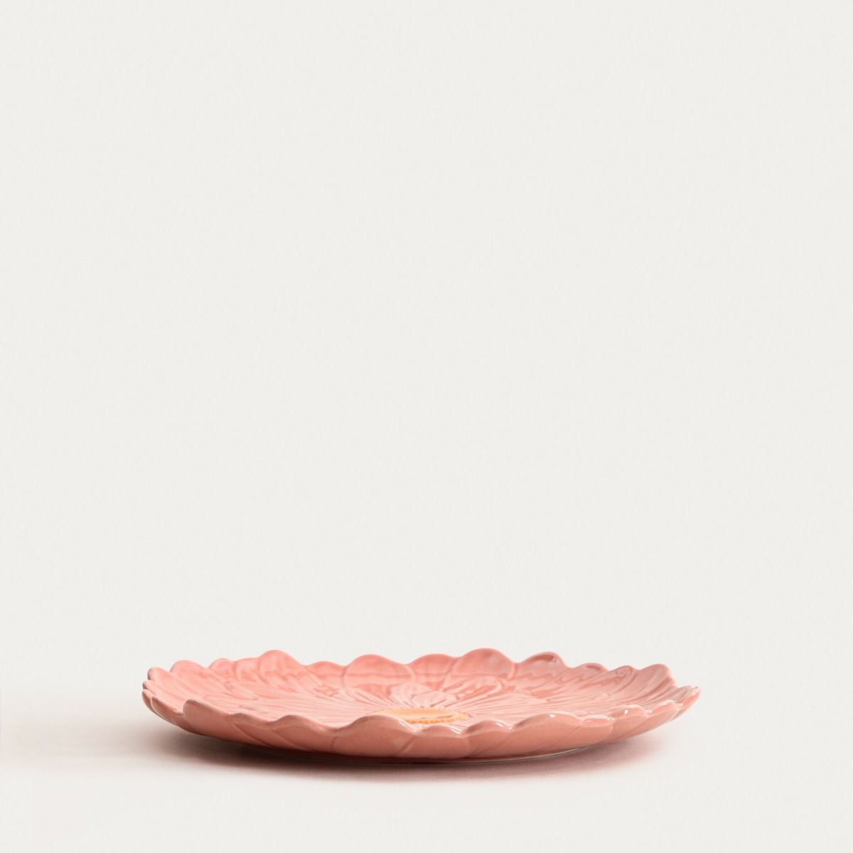 Talerz RASSET obiadowy z kwiatem różowy 26 cm