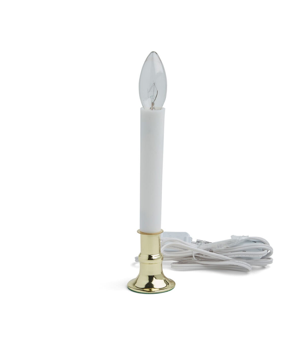 12 Gold Flameless Plug In Taper Candle With Switch by Hudson 45