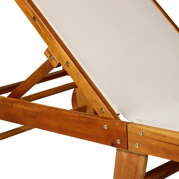 Gartenliege, Akazienholz, inkl. Auflagen, BxHxT: 198 x 45 x 60 cm