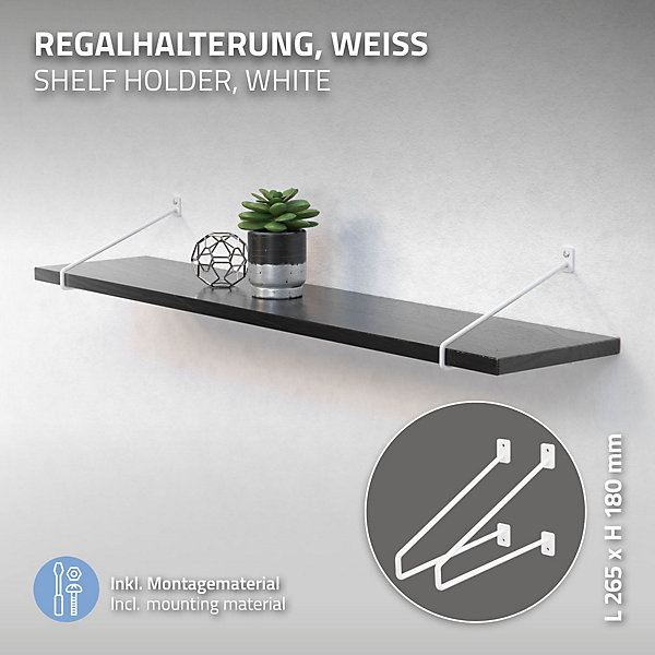 Lot de 2 supports d'Etagere murale console décorative en acier