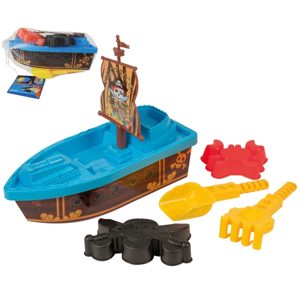 Spielzeug, Piratenboot, 5-tlg., ca.30x12,5x23 cm