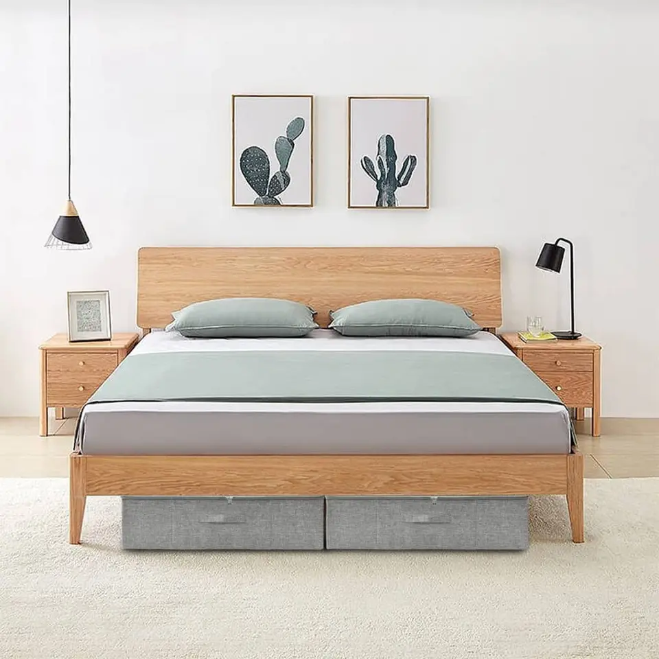 vidaXL - Opbergbox Opbergboxen - Grijs - Stof - 2 stuks