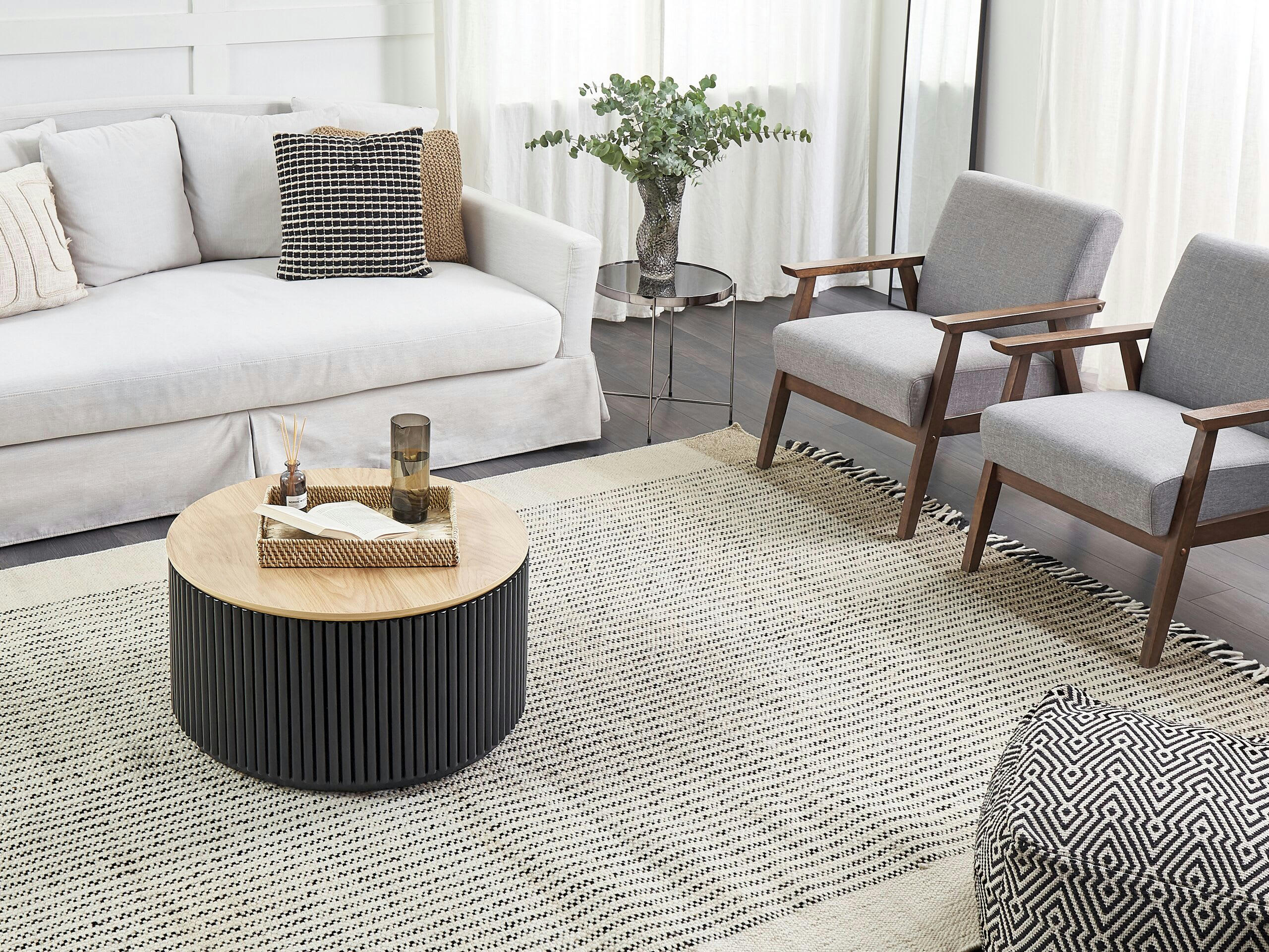 DIVARLI - Tapis en tissu beige 300x200cm