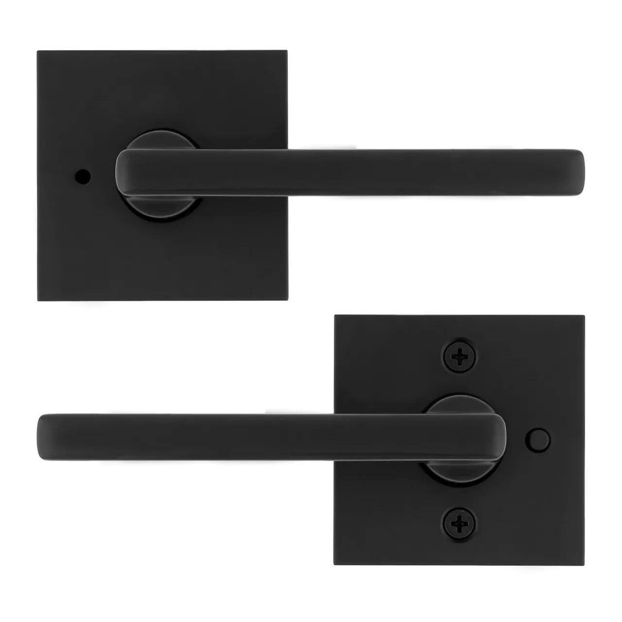 Weiser Halifax Privacy Door Lever Lock Set, Iron/Black