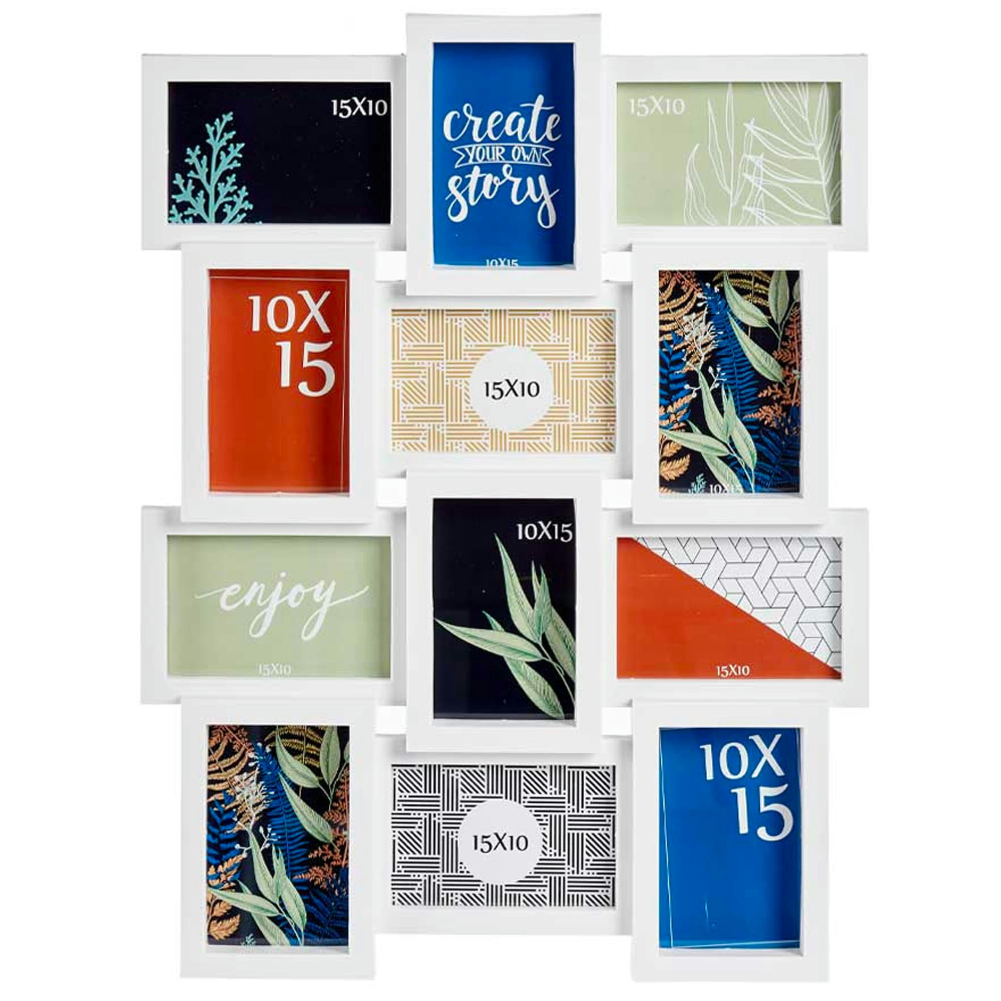 - Cadre photo pêle-mêle blanc 12 photos 58,5x44,5x2,5cm