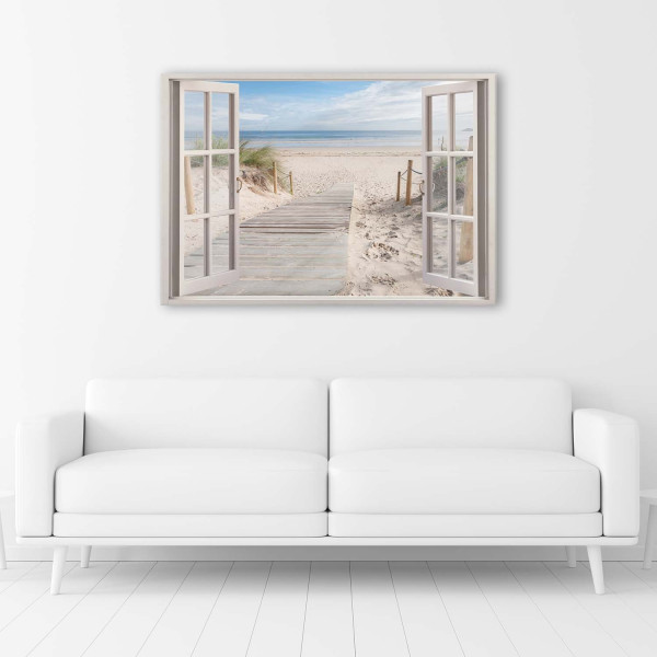 Feeby Obraz na płótnie, Widok z Okna ścieżka na plażę 60x40