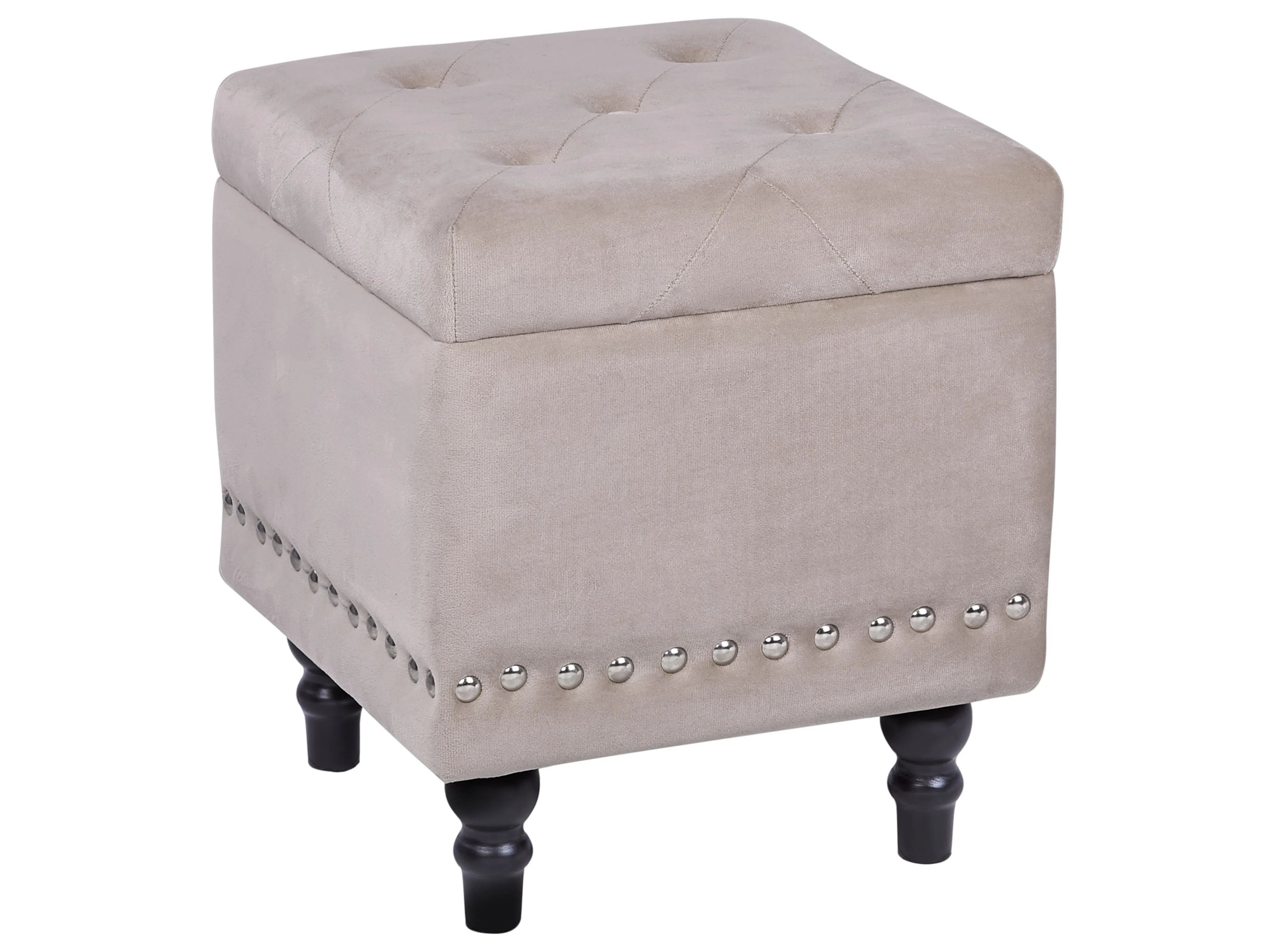Storage Pouffe LORETTO Velvet Beige