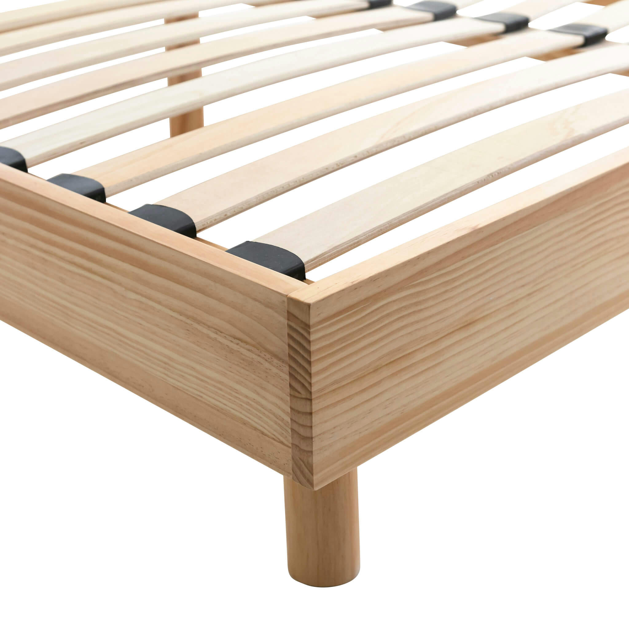 - Sommier kit en bois massif 13 cm naturel 160x200