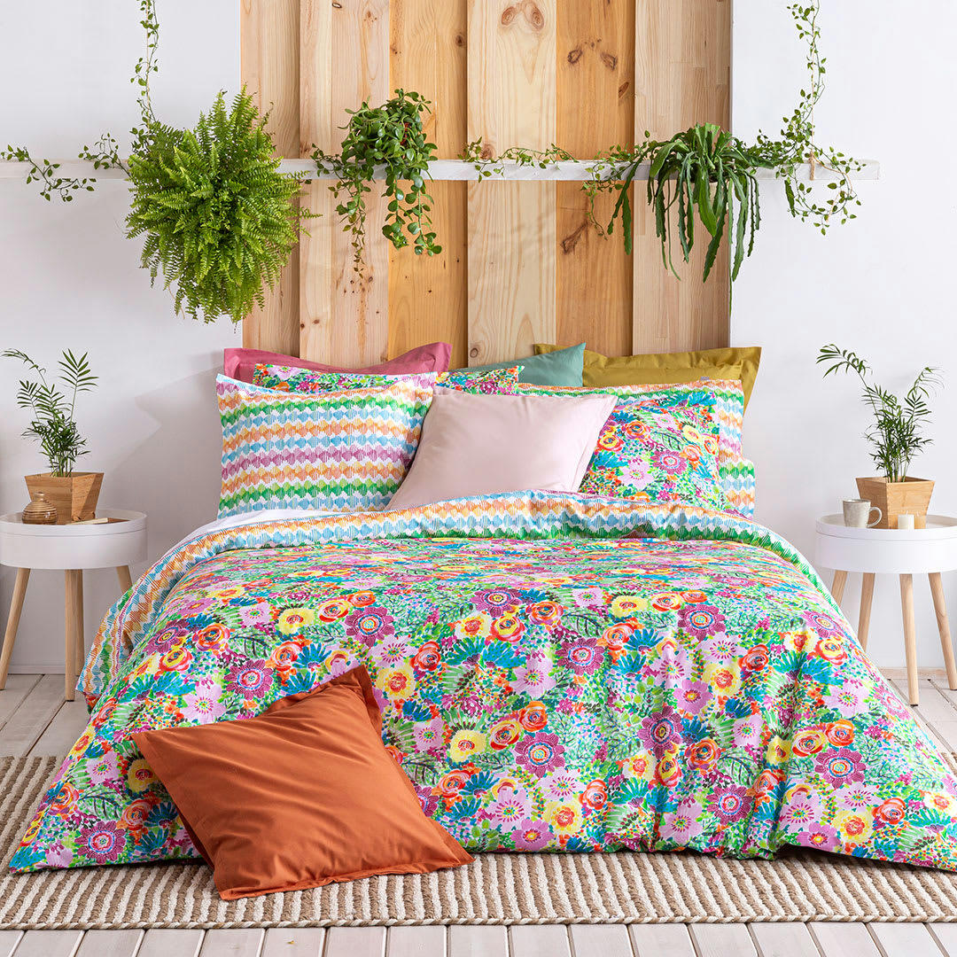 LOLA HDC - Housse de couette réversible en coton  260x240 cm multicolore