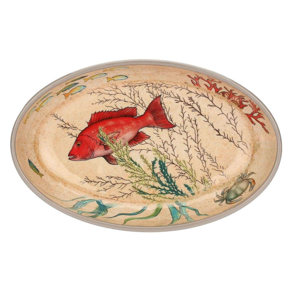 Zestaw 2 półmisków owalnych z melaminy Sea Life - 24 x 15 cm