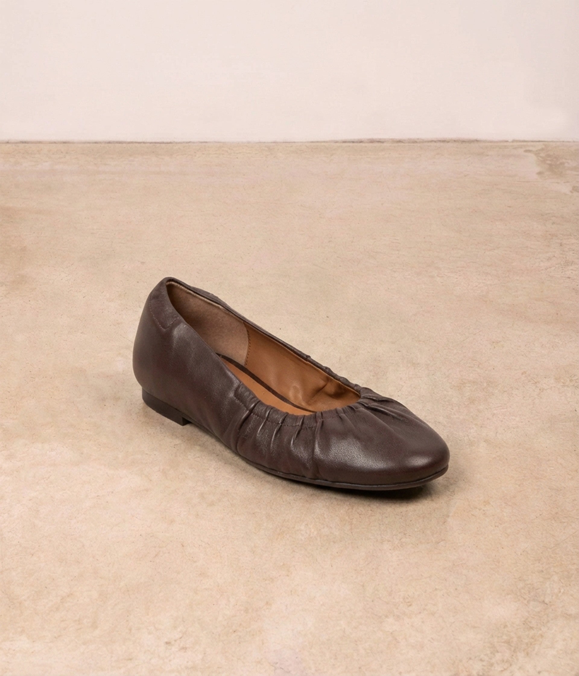 Ballerines en cuir chocolat Cindy