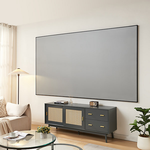 écran de projection mural Väkhoga 120 pouces Full HD 4K 8K HDR gris en.casa