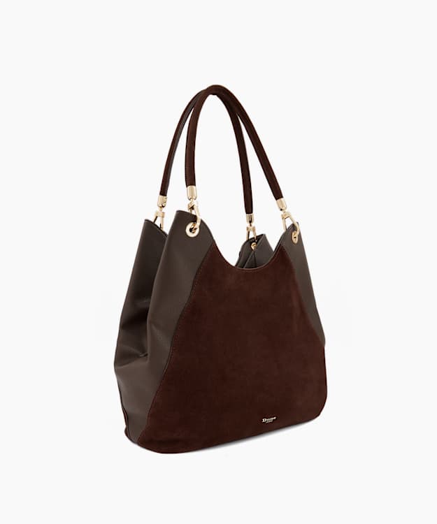Devoted L Dark Brown - Suede Shoulder Bag