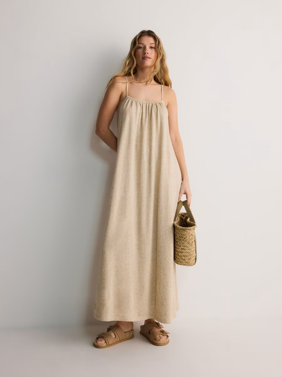 Linen Blend Maxi Dress