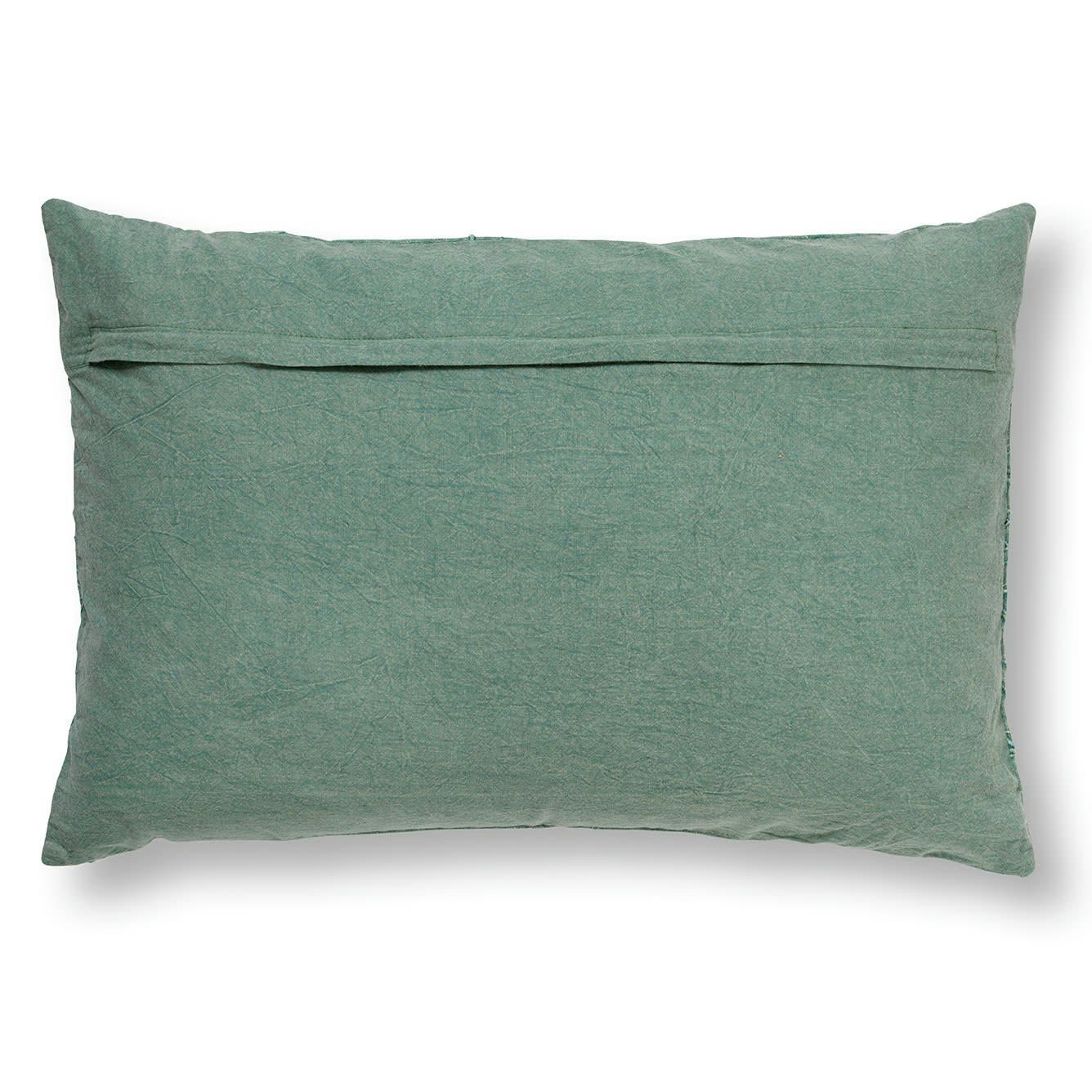 EVY - Housse de coussin vert en coton-40x60 cm avec motif fleuri