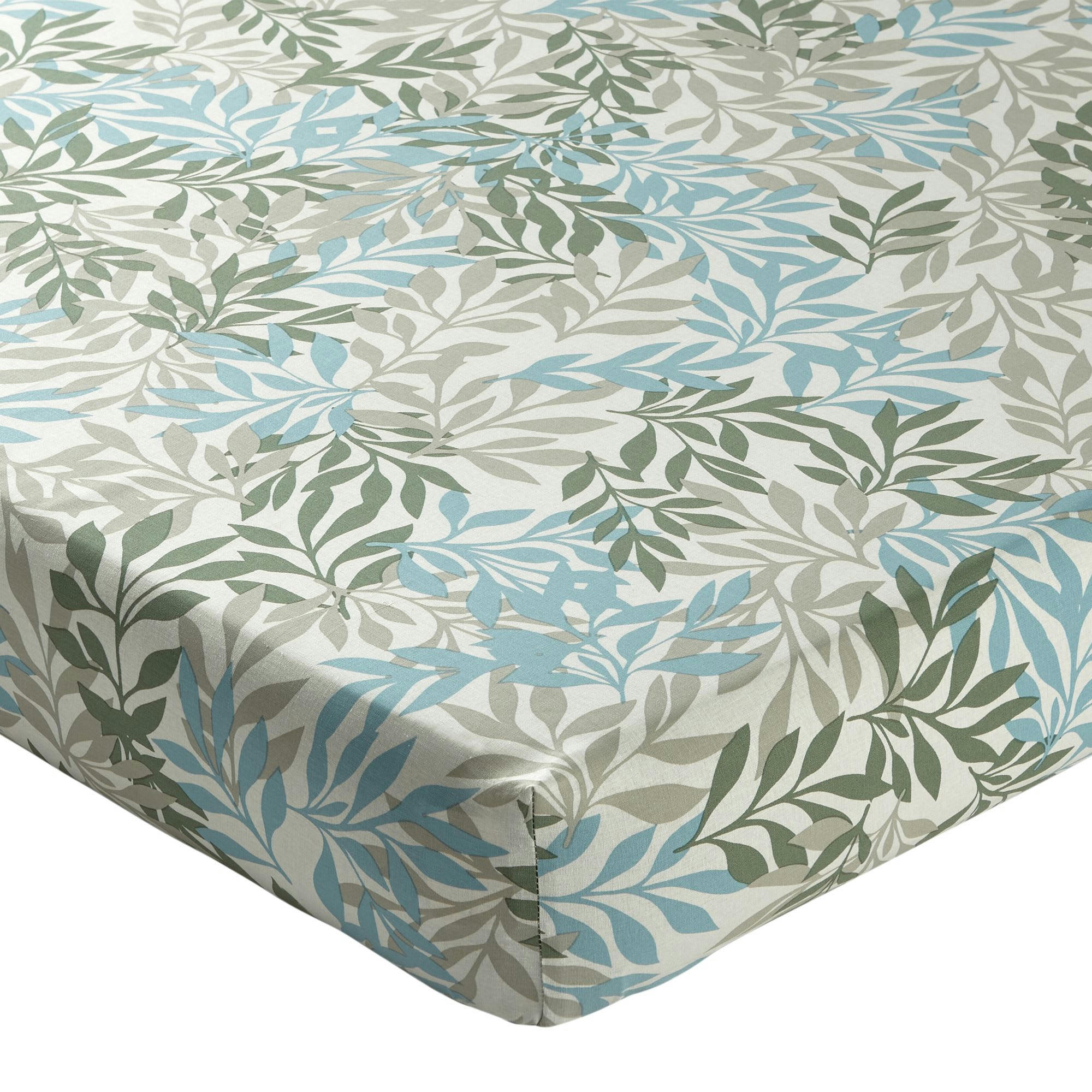 CACHEMIRE - Drap-housse 160x200x28 vert en coton